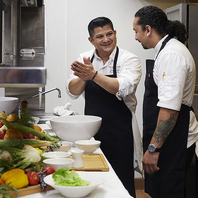 Two chefs in the kitchen