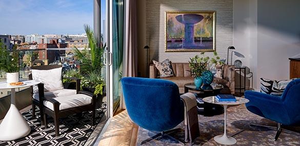 Signature Suite with doors open to the terrace