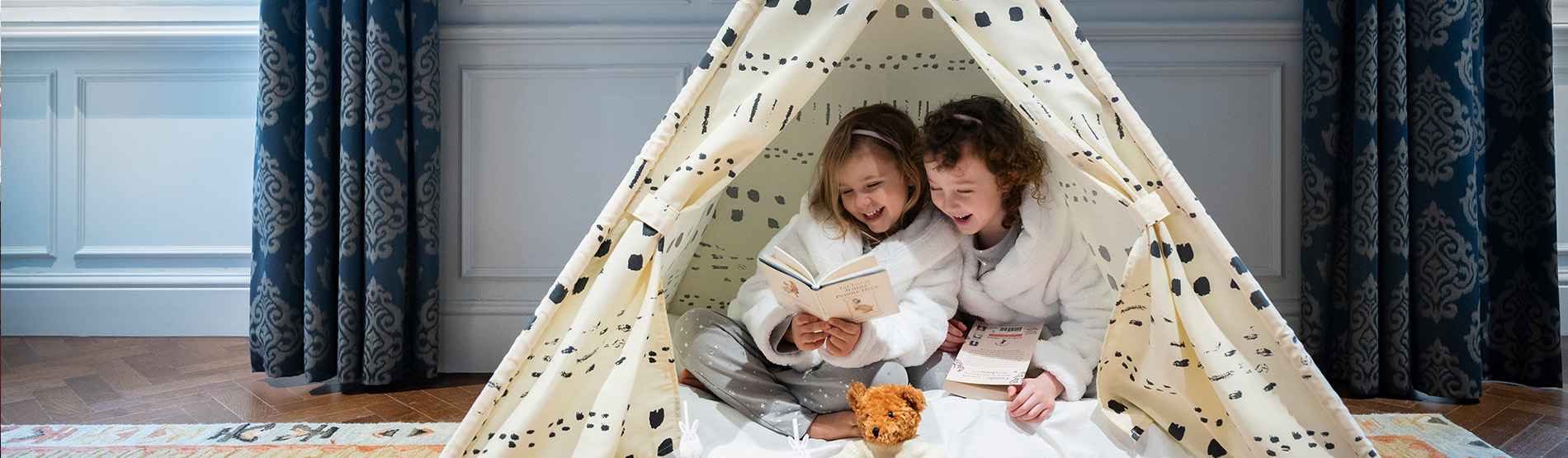 Children in tipi