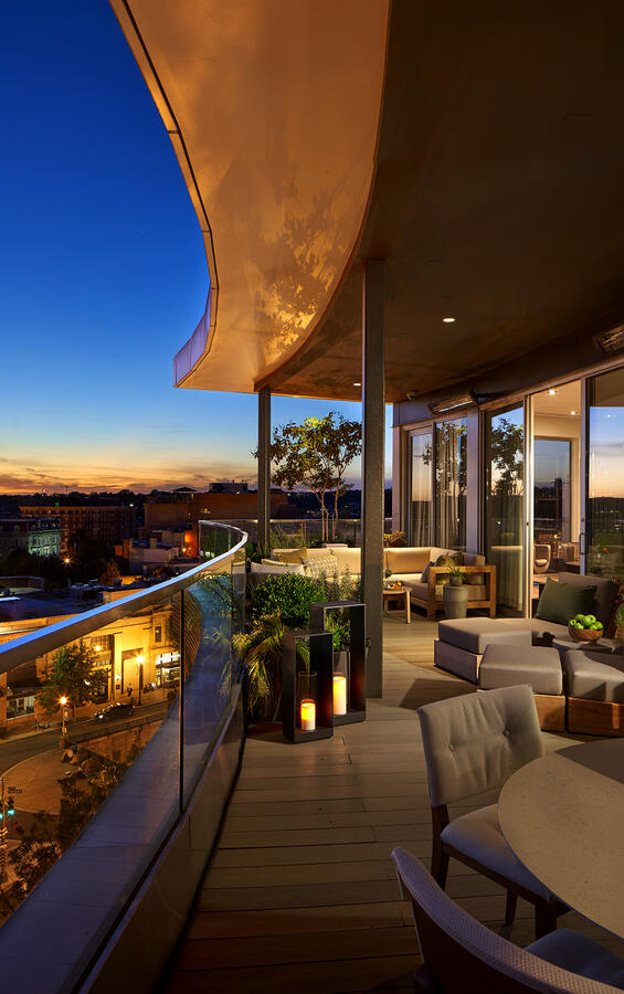 View of the sun setting from The Grand Penthouse Suite at The Dupont Circle