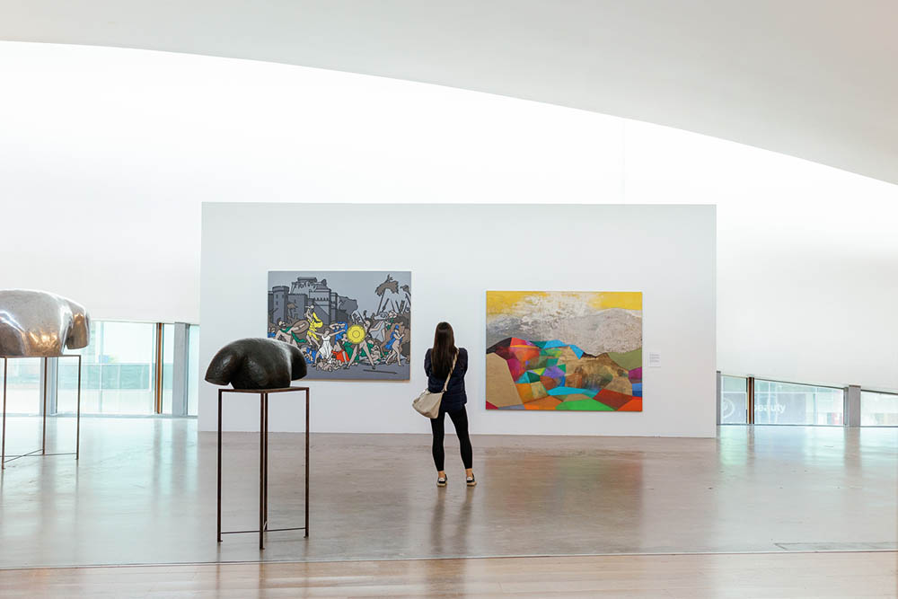 Jo Linehan viewing art